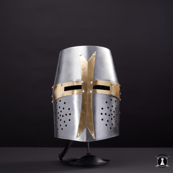 Crusader Helmet Replica Steel Armor Helmet Fully Wearable - Image 2