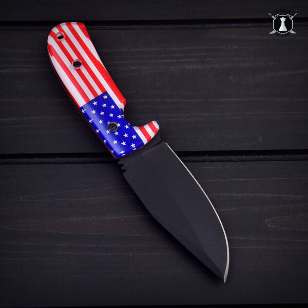 Handmade Black Carbon Coated Hunting Knife USA Handle with Premium Leather Sheath - Image 3