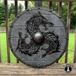 Gray Fenrir the Dread Wolf Plank Viking Shield