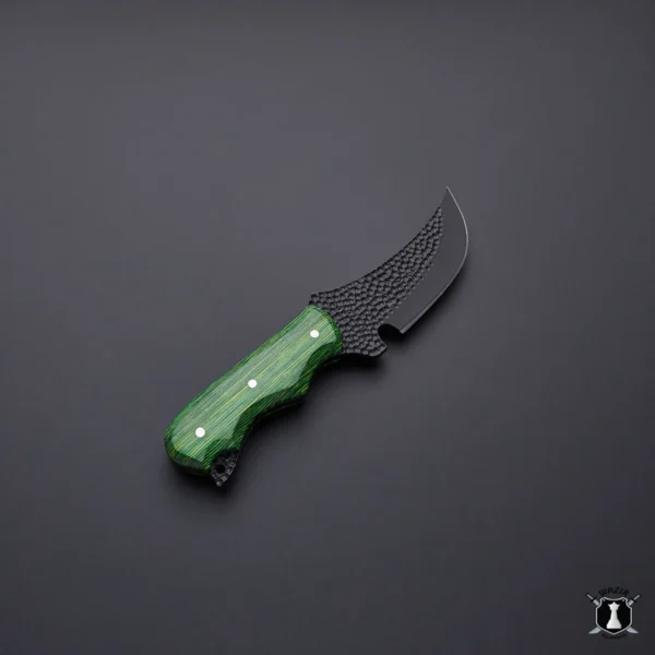 Best Hunting Knife Carbon Steel Black Coated Handmade Knife with Leather Sheath - Image 4