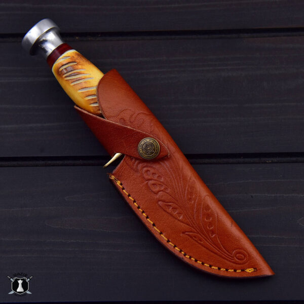 Custom Handmade Hunting Skinner Knife Bone Handle with FREE Leather Sheath - Image 4