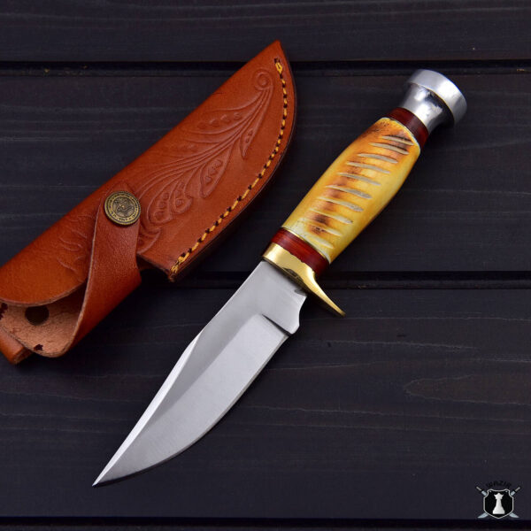 Custom Handmade Hunting Skinner Knife Bone Handle with FREE Leather Sheath