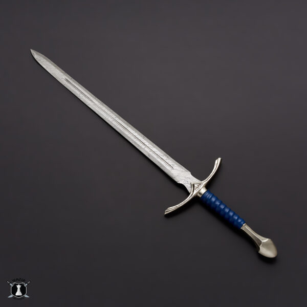 Handmade Damascus Glamdring Sword Lord of Rings With Leather Sheath - Image 3