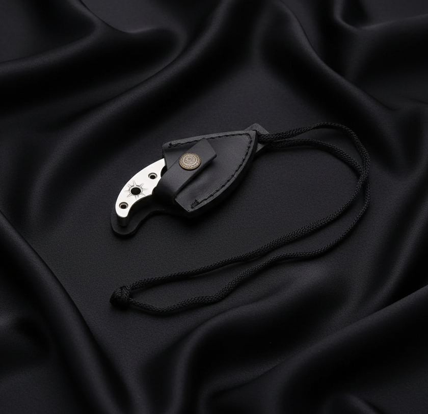 Handmade Neck Knives High Carbon Steel with Leather Sheath - Image 5