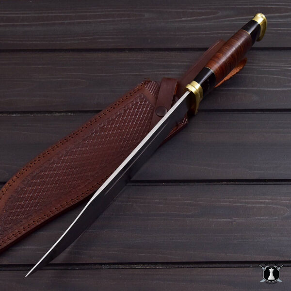 Handmade Crocodile Dundee Hunting Bowie Knife with Premium Leather Sheath - Image 3