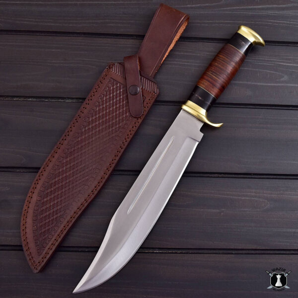 Handmade Crocodile Dundee Hunting Bowie Knife with Premium Leather Sheath