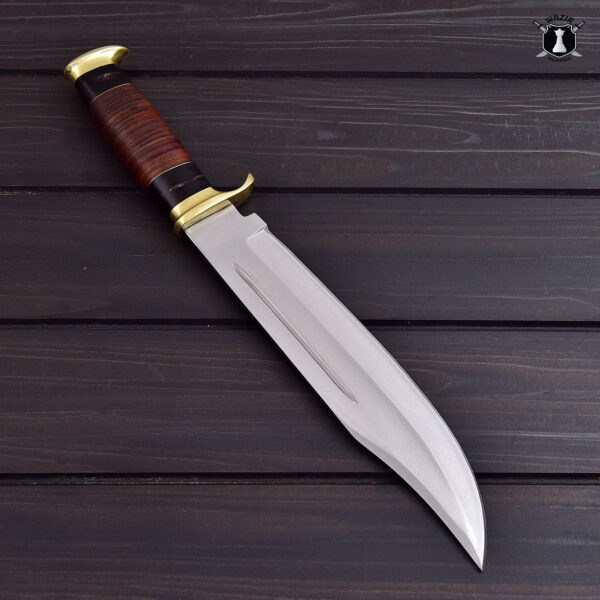 Handmade Crocodile Dundee Hunting Bowie Knife with Premium Leather Sheath - Image 2