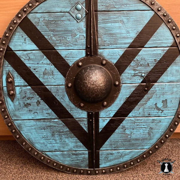 Lagertha Shieldmaiden Plank Blue Viking Shield Perfect Gift - Image 3