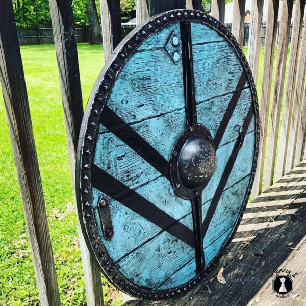 Lagertha Shieldmaiden Plank Blue Viking Shield Perfect Gift - Image 2