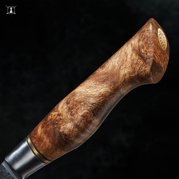 Custom Handmade Damascus Steel Chef Set Sycamore Wood Handle With Free Leather Sheath - Image 2