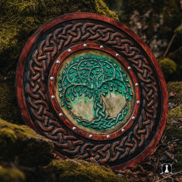 Yggdrasil Norse Tree of Life Carved Viking Shield Gift for Him