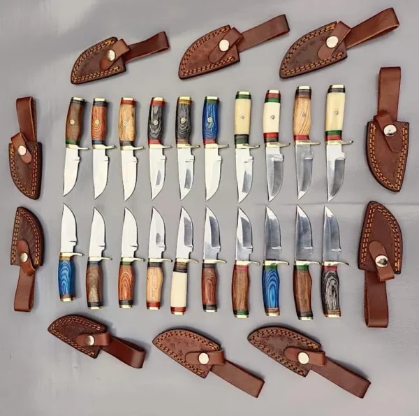 Handmade 20 Hunting Knives Lot With Leather Sheaths Free Shipping - Image 4