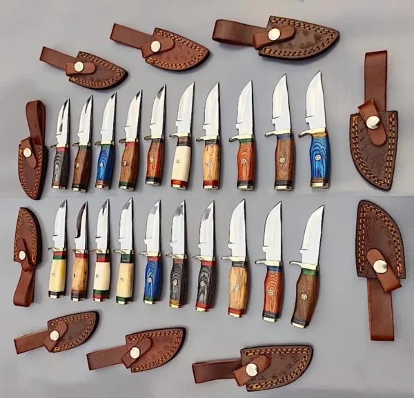 Handmade 20 Hunting Knives Lot With Leather Sheaths Free Shipping - Image 5