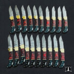 Lot of 20 Handmade Damascus Steel Folding Pocket Knives With Leather Covers