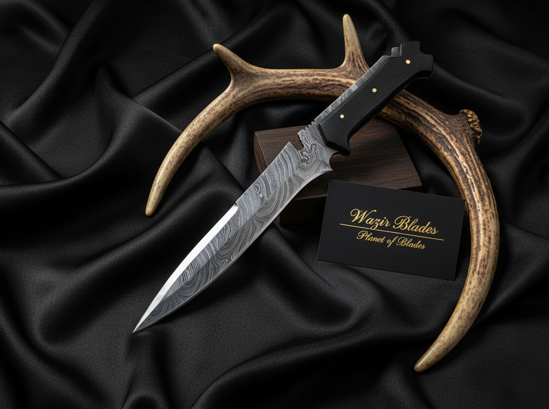 Resident Evil 4 Damascus Steel Knife – Handmade Game Replica with Leather Sheath - Image 8