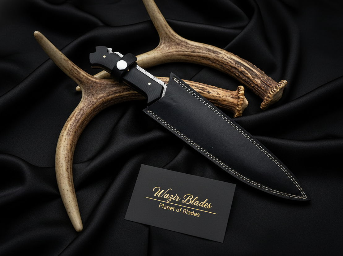 Resident Evil 4 Damascus Steel Knife – Handmade Game Replica with Leather Sheath - Image 9