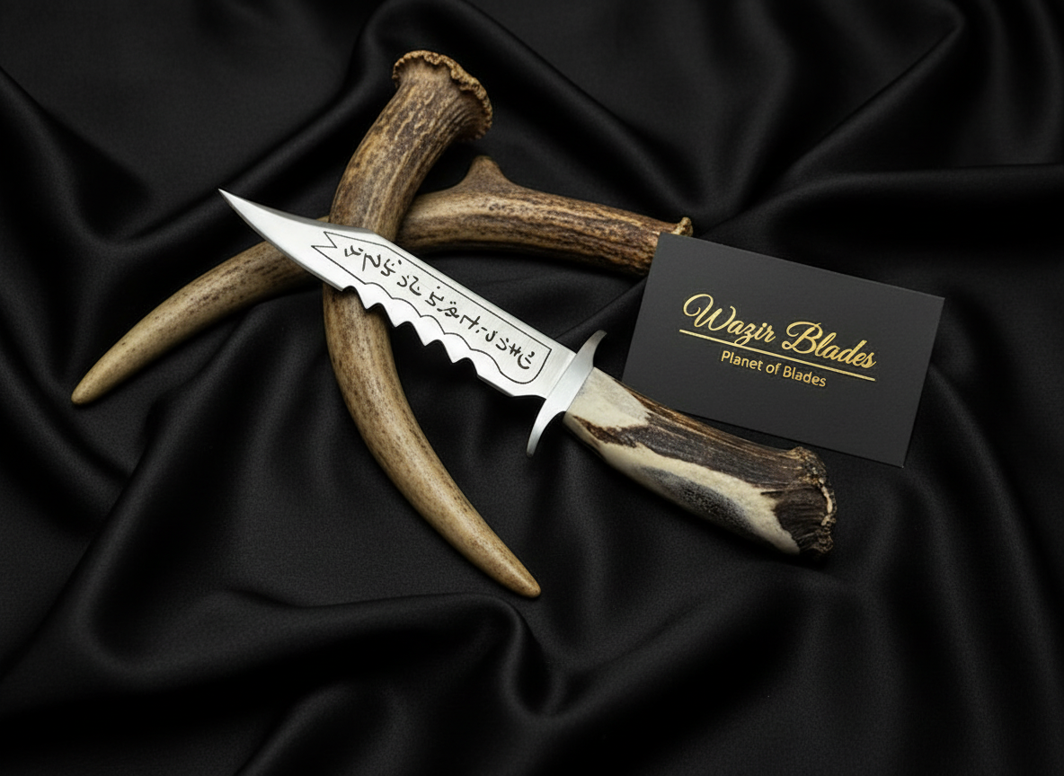 Ruby Knife Famous Supernatural || Hunting Bowie Knife || Movie Replica || Stag Antler Handle, Leather Sheath - Image 7