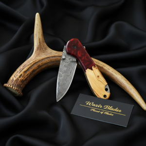 Handmade Damascus Folding Knife